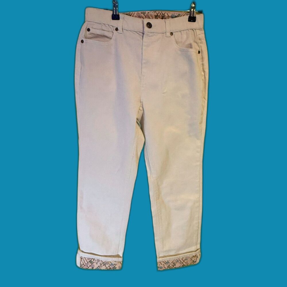 Matilda Jane White Jeans New With Tags Size 6 Floral Embellishment